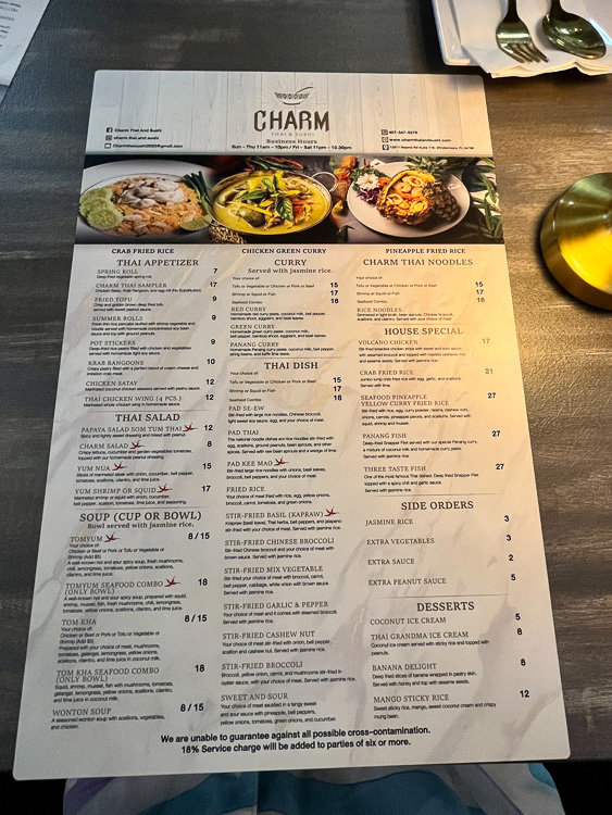 charm menu front
